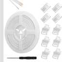 RGBZONE 10Pcs 8mm 4 Pin LED Strip Connectors and 32.8ft 4 Pin RGB Extension Cable Strip to Wire Quick Connection for Waterproof or Non-Waterproof 8mm Wide SMD RGB 5050 LED Strip Lights(IP20/IP65) (4pin 8mm kit)