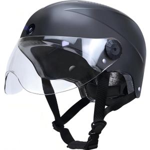 DC Smart Bike Helmet with Cameras Dual HD Front & Rear Video Recorder for Ebike & Electric Scooter, Bluetooth App Control Action Cam Helmet, CPSC Certified (Black)