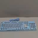 Typewriter Style Mechanical Gaming Keyboard RGB Backlit Wired with Blue Switch Retro Round Keycap 104 Keys Keyboard (Blue 104 Keys LED)