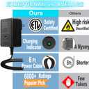FLHFULIHUA 12 Volt Battery Charger for Kids Ride on Toys - Universal Charger for Best Choice Products Wrangler SUVKid Trax Dynacraft Kidzone Bumper, ETL Listed