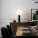 Skyblaze Modern Marble Table Lamp with Frosted Glass Shade, Green