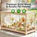 Wooden Hamster Cage with Open Top, Large Hamster Enclosure 31.4"