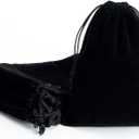 Tendwarm 20 Pcs 7x9 Inches Black Velvet Bags With Drawstring Candy Jewelry Pouch Bags Christmas Wedding Favors