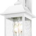 ALLGOT Large Outdoor Light Wall Mount, 21.65 Inch Tall Large Wall Lantern Sconce, E12 Socket Anti-Rust Modern Porch Lighting Fixture with Water Rippled Glass for Front Porch (White)