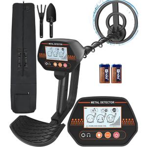 DetectTrek Metal Detector for Kids, 8" Waterproof Coil, Fun LCD Display with All Metal & Disc Modes, Adjustable Lightweight Starter Kit for Junior Treasure Hunts, Gifts for Kids Ages 812, MD4070