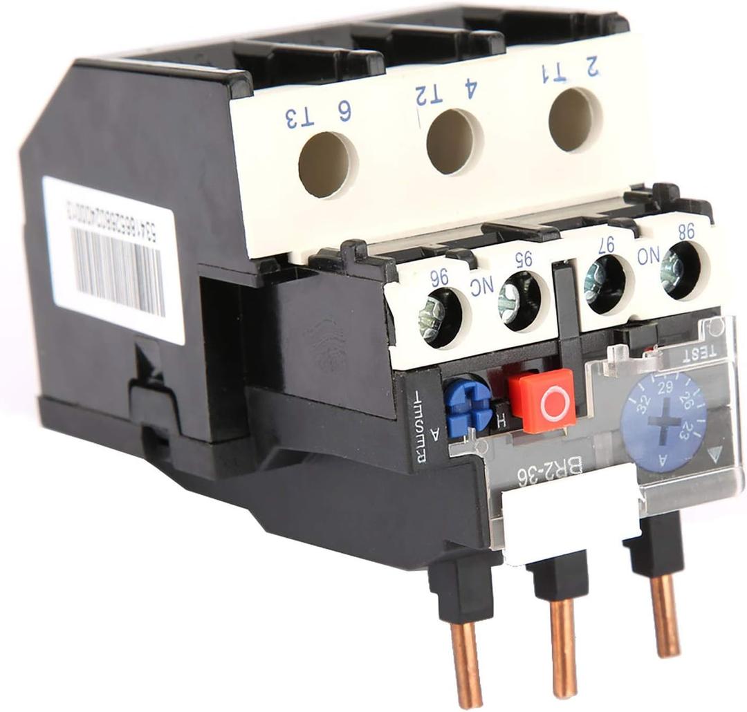 Walfront NR2-36 Electric Thermal Overload Relay, 23-32A Motor Protector, Heat Protection, Phase Break Protection (1 PCS)