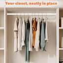 Closet Rod 17-39 Inches, Adjustable Heavy Duty Metal White Closet Rods for Hanging Clothes 1.3 Inches Diameter for Wardrobes Laundry