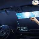 Automatic Retractable Sunshade for Car,Retractable Sunshade for Car Windshield Roller Shades for 99% UV Blocking Protects and Heat Protection 27x53inch(1 Set)