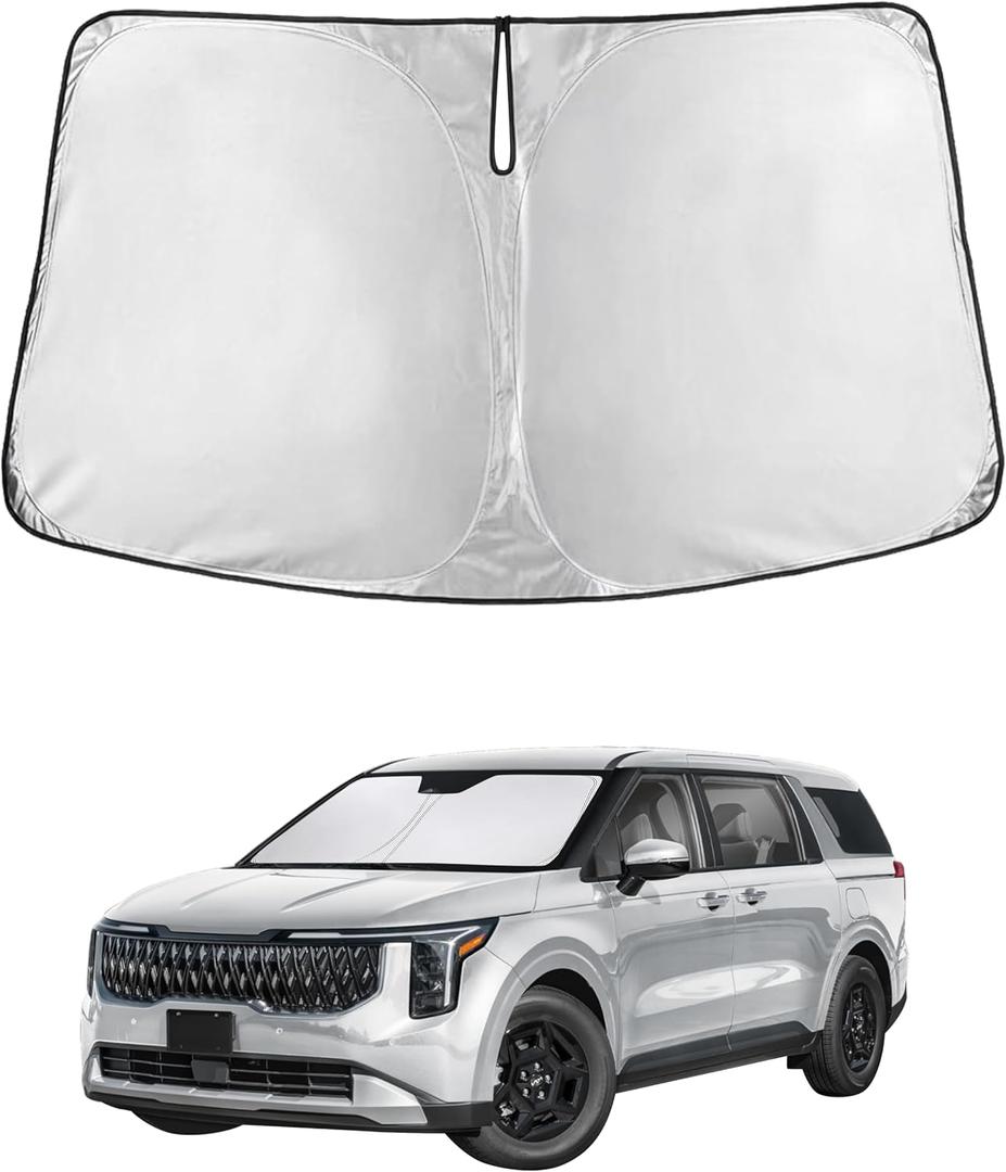 EcoNour Windshield Sunshade Compatible for Kia Carnival 2022-2024 2025 2026, Sun Visor for Front Windshield & Window Sun Shade Cover, UV Heat Blocker & Protector, Car Accessories