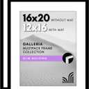 Americanflat 16x20 Picture Frame with Polished Plexiglass - Set of 2 - Use as 12x16 Frame with Mat or Display 16x20 Photo Without Mat - Galleria Collection - Picture Frames for Wall Display - Black