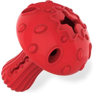 SCHITEC Dog Chew Toy for Large & Medium Dogs, Rubber Treat Dispensing Toy for Aggressive Chewers, Interactive Slow Feeder Tough Puzzle Toys Teeth Cleaning (Red)