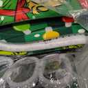 4 Pcs Christmas Shower Curtain Sets with NonSlip Rugs, Toilet Lid Cover and NonSlip U Shape Bath Mat, Christmas Bathroom Decor with 12 Hooks Xmas Holiday Home Decor(Green)