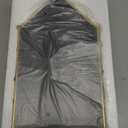 ELLDOO 2 Tier Clear Glass Storage Box, Gold Mirrored Jewelry Makeup Display Organizer Case, Decorative Tower box Storage for Trinket Perfume Lipstick Figure Statue Toy Display, House Shape