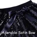 Cilucu Baby Girls Skirts Sparkly Sequin Kids Birthday Party Skirts Girls Princess Mini Skirts (Black, XXL)