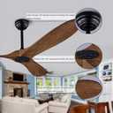 QUTWOB 60" Ceiling Fan with Remote Control No Lights,Modern Reversible DC Motor Indoor Outdoor 3 Blades Ceiling Fans for Patio Bedroom Living Room(Black+Dark Walnut)