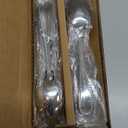 Amazon Basics Stainless Steel Dishwasher Safe Dinner Spoons with Pearled Edge, Large Tablespoons, 7.7 inches, Pack of 12, Silver