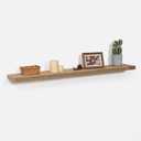 FLYJOE Floating Shelves - 8" Deep Rustic Reclaimed Barnwood Wall Hanging Shelves with Invisible Heavy-Duty Metal Bracket - Wall Mounted - Farmhouse Style - 48 inches, Distressed Natural, 48inches-1p