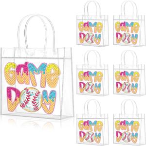 20 Pcs Baseball Game Day Goodie Bags with Handles, 8 x 8 x 3.15 inches