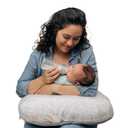 Boppy Nursing Pillow - Ergonomic Bottle & Breastfeeding Pillow with High, Firm, Large Area, Water-Repellent Cushion with Washable Cover; Baby Safety Alliance Verified - Cream Retro Squiggles