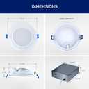 Leviton 6 in. Round Adjustable Slim Downlight, 1100 Lumens, 5 CCT Color Selectable 2700K-5000K, Dimmable, DAR60-S1W