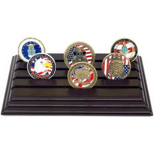 Glamtune 4 Row Challenge Coin Holder, Military Coin Display Stand