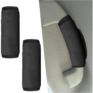 2PCS Car Inside Door Handle Protector - Soft Plush Grab Handle Cover for Auto Inner Door Pull Handles - Universal Anti-Scratch Covers Car Grip Gloves for Most Vehicles (Black)