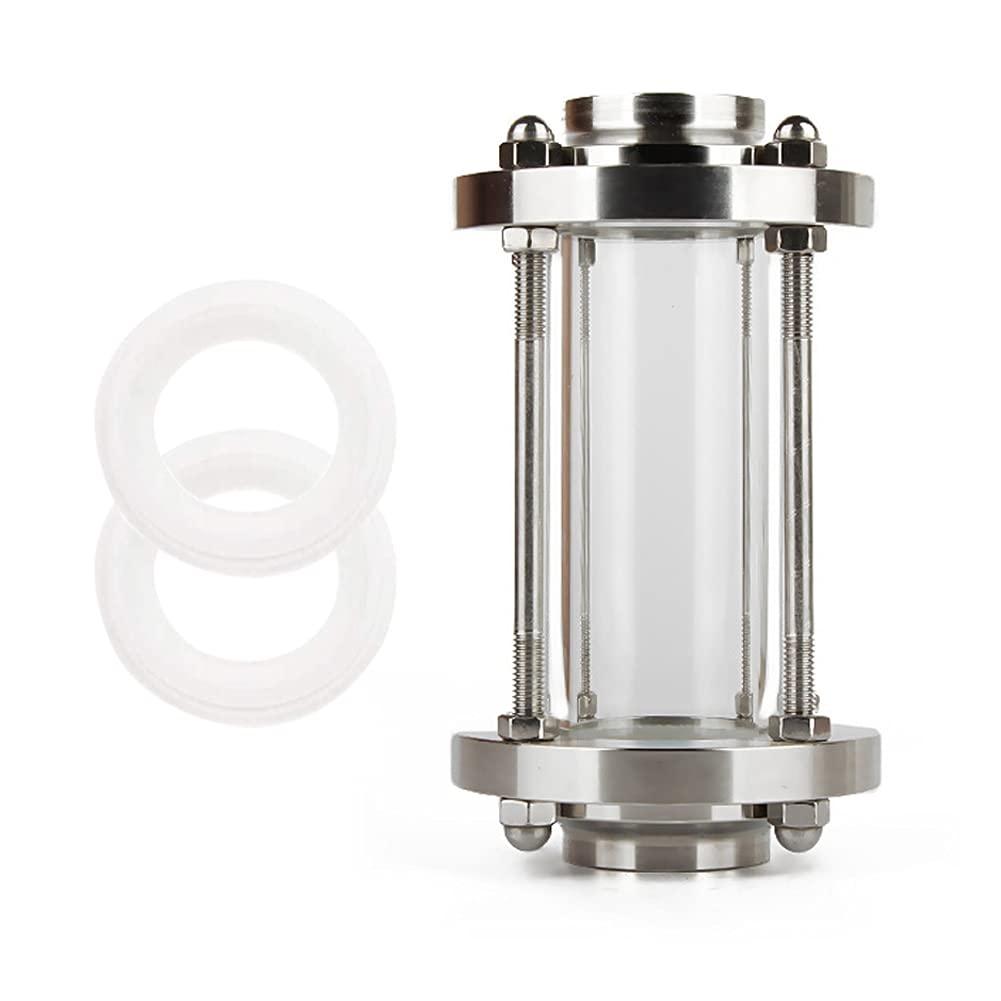 Beduan in-Line Sight Glass with Tri Clamp End, Sanitary Flow Sight Glass Stainless Steel 2 Inch Tri Clamp Type (Flow Pipe OD 45mm)