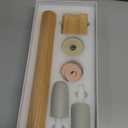 Geesta Adjustable Wood Rolling Pin with 5 Thickness Rings, Precise Dough Roller Handle Press Design with Measurement Guide for Fondant, Pizza, Pie Crust, Cookie, Pastry Baking Decorating Accessories (Western)