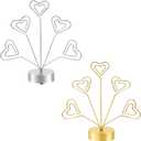 2 PCS Photo Tree Holder for Pictures, Gift Card Tree Display, Elegant Photo Tree Stand with Heart-Shaped Design, Versatile Picture Tree Organizer for Home and Office Decor, Gold and Silver