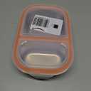 Juome Stainless Steel Snack Containers, Reusable Double/2 Compartment Snack Containers with Lids for Kids, Divided Food Storage Containers Condiment Box Sauce Cups for School, Travel, Home