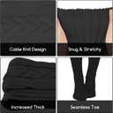 Buauty Women's Cable Knitted Boot Socks Extra Long Thigh High Winter Stockings Over Knee Leg Warmers (Black)