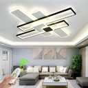 Modern Ceiling Light for Living Room Large Geometric Modern Led Ceiling Light Fixture Dimmable with Remote Controller Flush Mount Led Light Fixture, X-large,l41xw40in