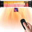 SereneLife Infrared Patio Heater, Wall-Mounted Electric Heater with Remote Control, 1500W, IP65 Approved, Odorless, Indoor/Outdoor for Patio, Restaurant, Backyard, Garage, Decks