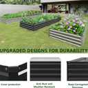 2PCS 9x3x1ft Galvanized Raised Garden Bed Kit, Metal Planter Box for Vegetables, Flowers, Herbs Durable Rust-Resistant Patio Gardening Beds, Black