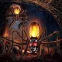 Halloween Skull Flame Lights with 8 Spider Tentacles 2 Pack- Solar Powered Outdoor Lighting Decoration for Halloween Parties, Gardens, and Haunted Displays (Orange, 2 Pack)