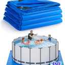 Pool Liner Pad for Above Ground Pools, Extra Thick Square Swimming Pool Liner, Under Pool Padding Above Ground Pool Pad, Puncture Resistant Weed Barrier Extend Liner Life, Blue (18 FT)