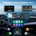 Wireless CarPlay Adapter for iPhone & Android, Plug and Play Bluetooth Dongle Wired to Wireless Apple Car Play Adapter, USB-A & Type-C Port, Fast Connection