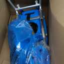 Platinum Health Sliding Shower Chair HydroGlyde Premium Heavy Duty, Padded Bathtub Transfer Bench with Cut Out Seat, for Bath Tub, Adjustable Legs, and Safety Belt, Quick Tool-Less Assembly, Blue