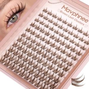 Brown Eyelash Clusters Spiky Lash Clusters Anime Lash Extensions Manga Individual Lashes Natural Cluster Lashes Wispy Cluster Eyelash Extensions Dark Brown C-Curly 10-16MM Lash Clean Girl Aesthetic