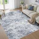 WITSHOCK 5x7 Area Rugs for Living Room : Machine Washable - Non Slip Modern Abstract Rug for Bedroom Under Dining - Stain Resistant for Household - Pet Owners (Blue)