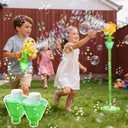 AIERSA Bubble Stand Machine, Rechargeable Sunflower Bubble Machine 2Pack