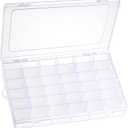 2 Pack 36 Grids Clear Plastic Organizer Box with Adjustable Dividers, Small Craft Organizers and Storage, Compartment Container for Bead, Nail, Jewelry, Art, DIY Crafts, Fishing Tackle, Small Items