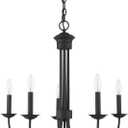 Livex Lighting 42685-04 5 Light Black Chandelier, 25"L x 25"W x 24"H