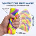 3 x Dreamplay Rainbow Butter Squishy, Slow Rising Squeeze Toy Soft PU Sensory Fidget Toys for Kids and Adults, Realistic Food Shaped Desk Decor and Party Favors