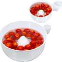 STHF Hydro Bowl 2-Pack- 3D-Printed 4-in-1 Multifunctional Fruit Washing Bowl with Snail Drain, Automatic Cleaner Spinner for Efficient Rinse & Drain, Space-Saving Kitchen Sink Storage Basket Set