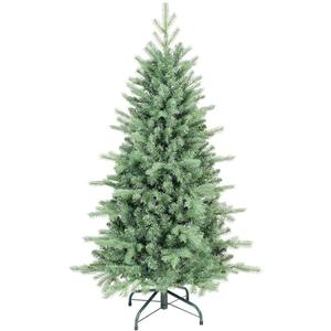 4 FT Artificial Skinny Christmas Tree,Unlit Blue Spruce Slim Pencil Xmas Tree with 566 PE&PVC Mixed Branch Tips,Hinged Pine Tree with Metal Stand for Home Office Dcor