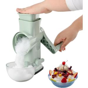 Home Use Rotary Ice Shaver with Handle Manual Hand Crank Snow Cone Maker Machine Qucik Shaved Ice Maker with Suction Feet, Premium Portable IceCrusher and Shaved IceMachine