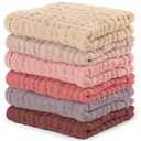 Comfy Cubs Muslin Baby Washcloths 6 Pack - Soft 6-Layer Cotton Wash Cloths for Sensitive Skin - 10"x10" Large, Gentle, Absorbent Infant Essentials for Newborn and Toddlers - Multi Girl