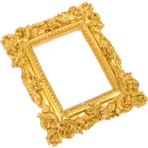Retro Gold Mini Resin Picture Frame Decorative Tabletop Photo Holder for Bedroom Jewelry Display for Home Decor and Ideas, Pack of 10