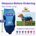 Surgi Snuggly Dog Surgery Recovery Suit - Dog Onesie for Post Surgery Recovery, Female Spay & Male Neuter - Surgical Suit for Dogs, E-Collar Cone Alternative, Double Blue - Small Long - 12" - 15" (EC)